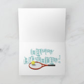 テニス選手のハッピーバースデー カード (内部)