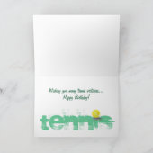 テニス選手のハッピーバースデー カード (内部)