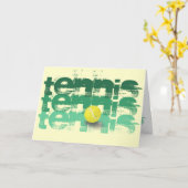 テニス選手のハッピーバースデー カード (黄色い花)