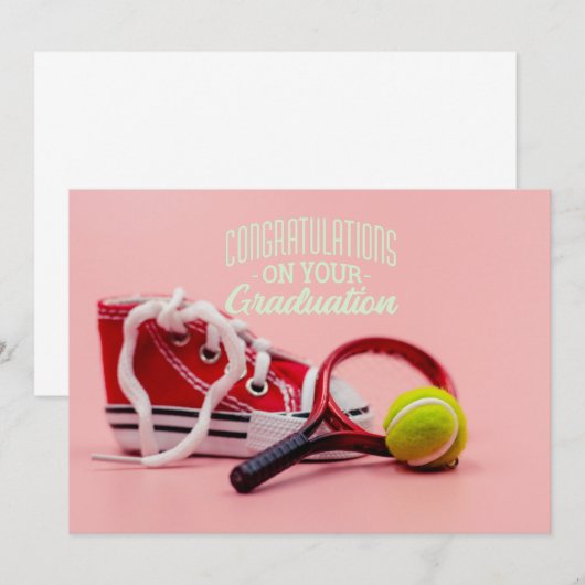 テニス選手の卒業カード (正面/裏面)
