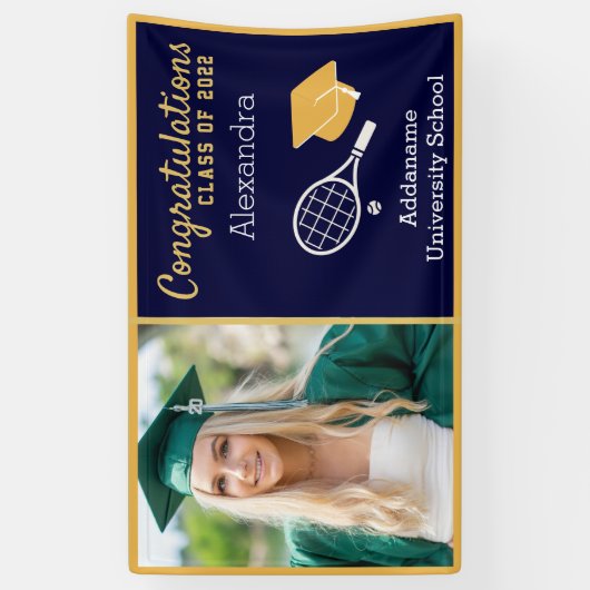テニス選手の卒業式 横断幕 (縦)