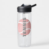 テニス選手の名前ジャージー番号ガーリーピンク ウォーターボトル (左面)