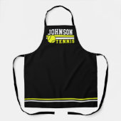 テニス選手の名前ボールゲームコートパーソナライズされた エプロン (正面)