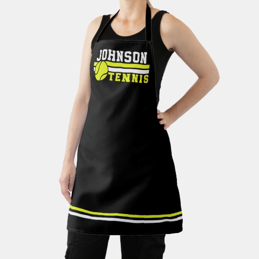 テニス選手の名前ボールゲームコートパーソナライズされた エプロン (インサイチュ)