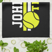 テニス選手の名前ボールゲームコートパーソナライズされた キッチンタオル (折り畳み)