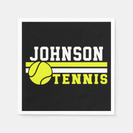 テニス選手の名前ボールゲームコートパーソナライズされた スタンダードカクテルナプキン