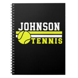 テニス選手の名前ボールゲームコートパーソナライズされた ノートブック