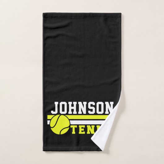 テニス選手の名前ボールゲームコートパーソナライズされた バスタオルセット (ハンドタオル)