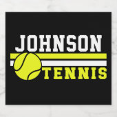 テニス選手の名前ボールゲームコートパーソナライズされた ビールラベル (シングルラベル)