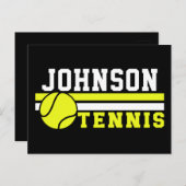 テニス選手の名前ボールゲームコートパーソナライズされた ポストカード (正面/裏面)