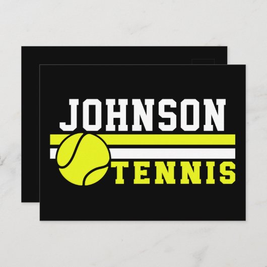 テニス選手の名前ボールゲームコートパーソナライズされた ポストカード