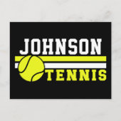 テニス選手の名前ボールゲームコートパーソナライズされた ポストカード (正面)