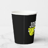 テニス選手の名前ボールゲームコートパーソナライズされた 紙コップ (右)
