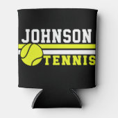 テニス選手の名前ボールゲームコートパーソナライズされた 缶クーラー (正面)