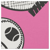 テニス選手の女の子のピンクラケット ファブリック (クローズアップ)