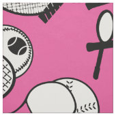 テニス選手の女の子のピンクラケット ファブリック (見本)