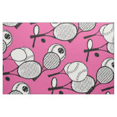 テニス選手の女の子のピンクラケット ファブリック (ファットクウォーター)