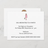 テニス選手の女の子。 招待状 (正面/裏面)