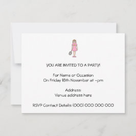 テニス選手の女の子。 招待状