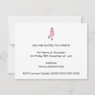 テニス選手の女の子。 招待状