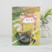 テニス選手の日付を保存結婚する 招待状 (スタンド正面)