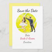 テニス選手の日付を保存結婚する 招待状 (正面/裏面)