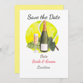 テニス選手の日付を保存結婚する 招待状 (正面/裏面)