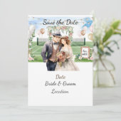 テニス選手の日付を保存結婚する 招待状 (スタンド正面)