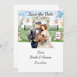 テニス選手の日付を保存結婚する 招待状