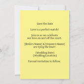 テニス選手の日付を保存結婚する 招待状 (裏面)
