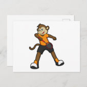 テニス選手の猿とテニスラケット ポストカード (正面/裏面)