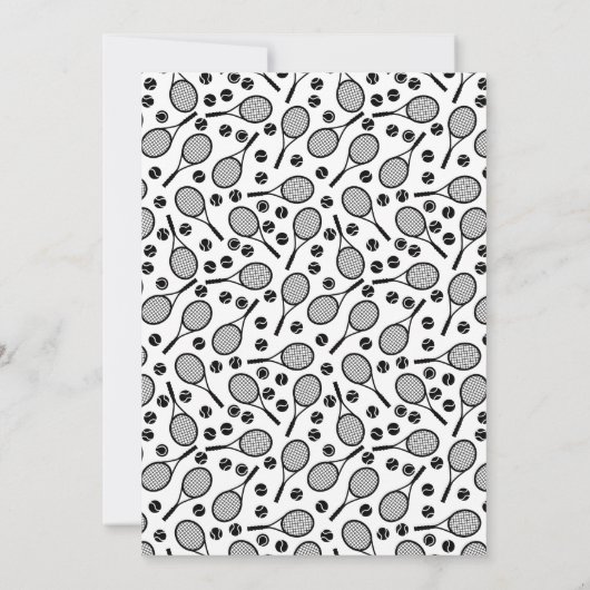 テニス選手の誕生日パーティラケット&ボールおもしろい 招待状 (裏面)