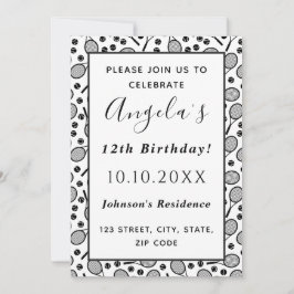 テニス選手の誕生日パーティラケット&ボールおもしろい 招待状