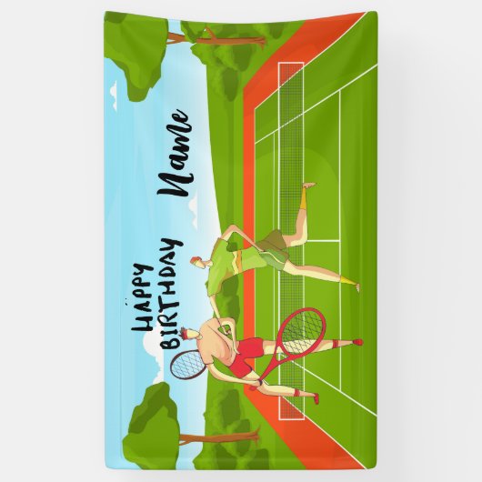 テニス選手の誕生日パーティー用テニスボール 横断幕 (縦)
