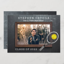 テニス選手の黒板の写真卒業