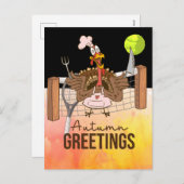 テニス選手へのトルコ秋の挨拶 シーズンポストカード (正面/裏面)