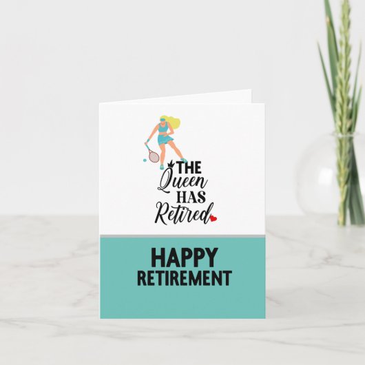 テニス選手へのハッピーリタイアメント カード (正面)