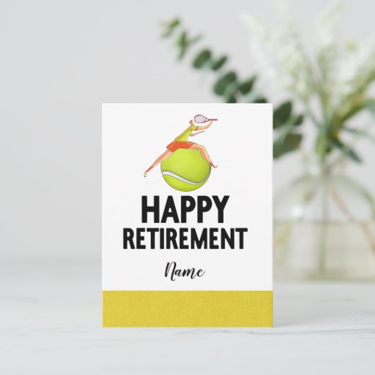 テニス選手への引退をテーマにしたテニス ポストカード (スタンド正面)