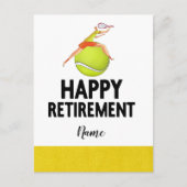 テニス選手への引退をテーマにしたテニス ポストカード (正面)