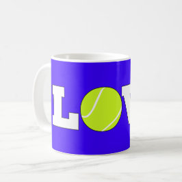 テニス選手またはコーチのためのテニスLOVEコーヒーマグ コーヒーマグカップ
