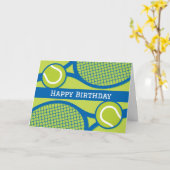 テニス選手またはコーチ用ハッピーバースデーカード カード (黄色い花)