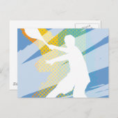 テニス選手やテニスファンのためのテニスカード ポストカード (正面/裏面)