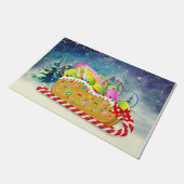 テニス選手クリスマスデコーおもしろいル ドアマット (アングル)