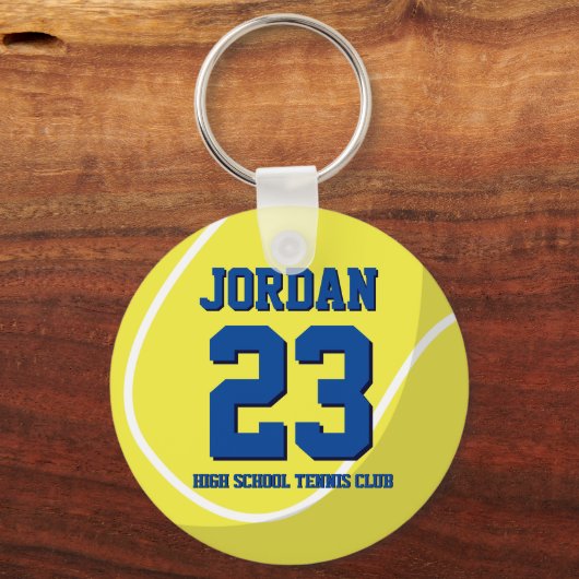 テニス選手ナンバースクールスポーツチーム キーホルダー (正面)
