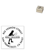 テニス選手ラウンド差出人住所ラバースタンプ ラバースタンプ (押印)