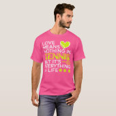 テニス選手ラケットテニスボールテニス Tシャツ (正面フル)