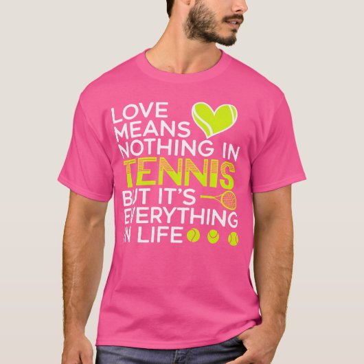 テニス選手ラケットテニスボールテニス Tシャツ (正面)