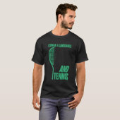 テニス選手ラケット話I 4言語英語 Tシャツ (正面フル)