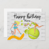 テニス選手遊はハッピーバースデー ポストカード (正面/裏面)