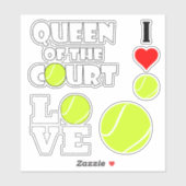 テニス選手4人セットのスポーツ愛好家コンター シール (シート)